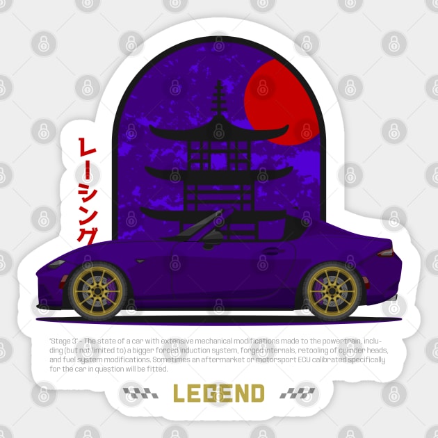 Tuner Purple ND Miata Roadster JDM Sticker by GoldenTuners